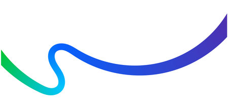 Abstract curved dynamic line modern background with blue and green gradient.のイラスト素材