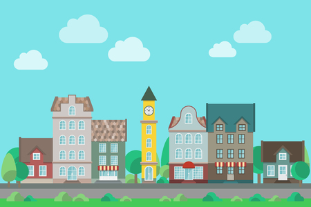 City landscape illustration.のイラスト素材