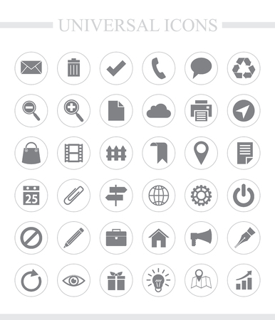 36 universal icons for web and mobile. Vector icon set.のイラスト素材