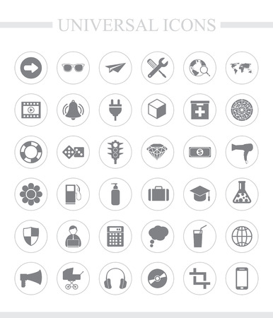 36 universal icons for web and mobile. Vector icon set.のイラスト素材
