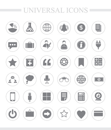 36 universal icons for web and mobile. Vector icon set.のイラスト素材