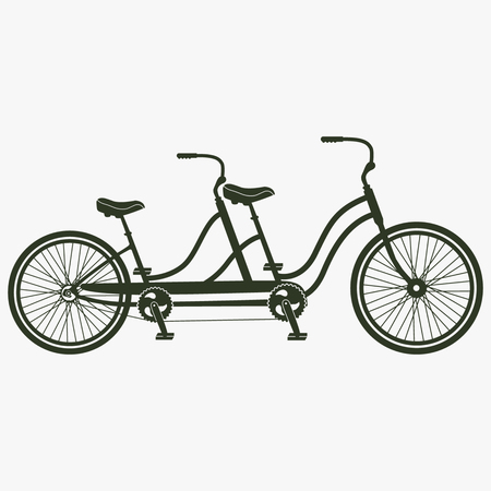 Retro tandem bicycle vector icon.のイラスト素材