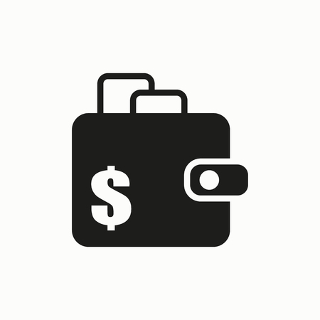 Purse vector symbol. Wallet flat design illustration. Simple vector icon.のイラスト素材