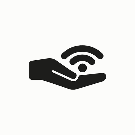 Wireless and hand flat design illustration. Simple vector icon.のイラスト素材