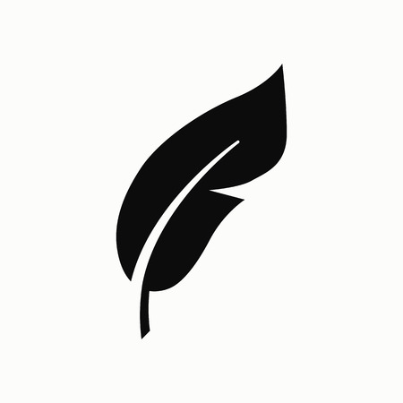 Feather flat design illustration. Retro pen symbol.のイラスト素材