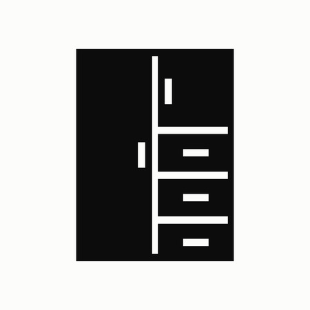 Cupboard flat design illustration. Simple vector icon.のイラスト素材