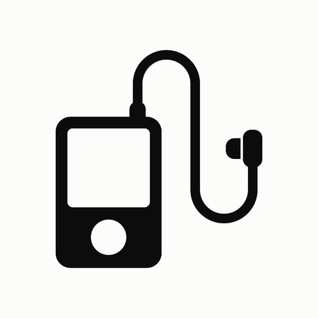 Portable music device flat design illustration. Simple vector icon..のイラスト素材