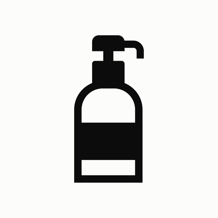 Shower gel, liquid soap, lotion, cream, shampoo, bath foam flat design illustration. Simple vector icon.のイラスト素材