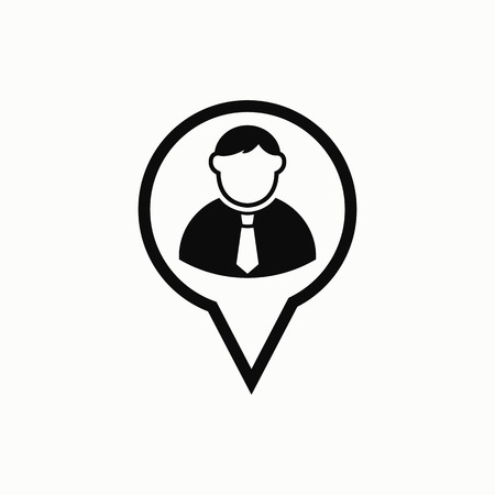 Map pointer user flat design illustration. Simple vector icon.のイラスト素材