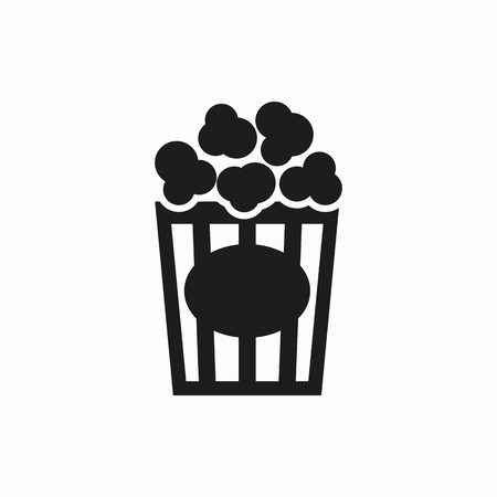 Popcorn flat design illustration. Simple vector icon.のイラスト素材