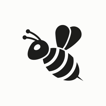 Bee flat design illustration. Simple vector icon.のイラスト素材