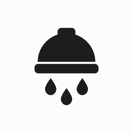 Shower with water flat design illustration. Simple vector icon.のイラスト素材