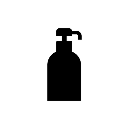 Gel, foam or liquid soap dispenser pump plastic bottle. Vector icon.のイラスト素材