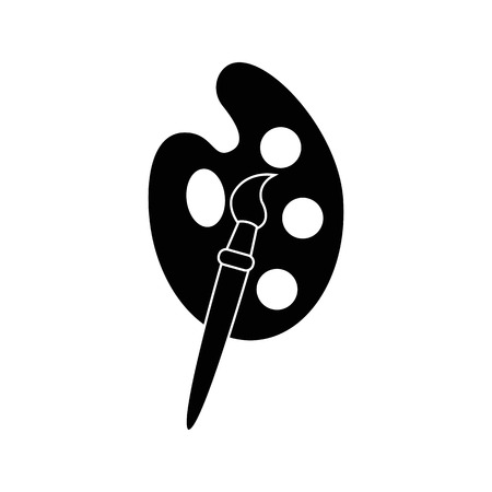 Paint brush with palette vector icon.のイラスト素材