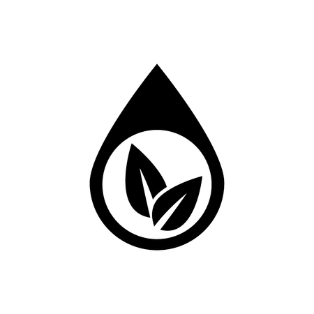 Eco water drop vector icon. Sprout in drop symbol. Ecological symbol.のイラスト素材