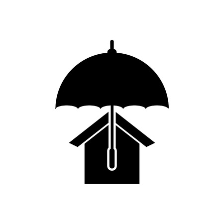 House with umbrella vector icon. Real estate symbol.のイラスト素材