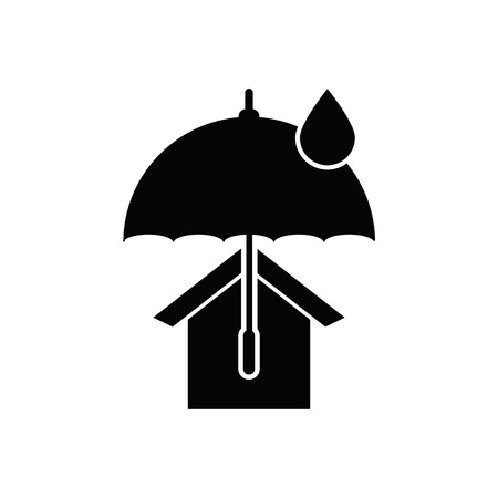 House with umbrella vector icon. Real estate symbol.のイラスト素材