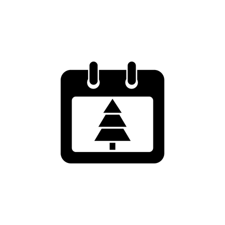 Calendar Icon with Christmas tree.のイラスト素材