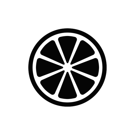 Orange or lemon slice vector icon.のイラスト素材
