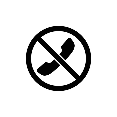 Forbidden call vector icon. Telephone not allow sign. No phone icon.のイラスト素材