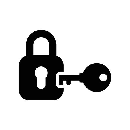 Lock and key vector icon.のイラスト素材