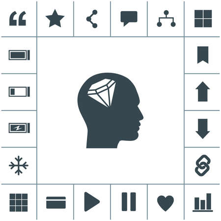 Human profile with diamond vector icon.のイラスト素材