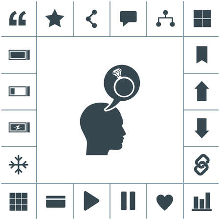 Human profile with diamond ring vector icon.のイラスト素材