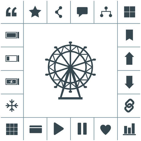 Ferris Wheel flat design illustration. Simple vector icon.のイラスト素材