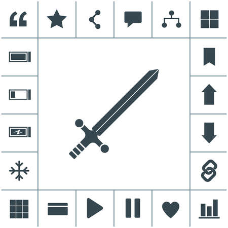 Sword flat design illustration. Simple vector icon.のイラスト素材