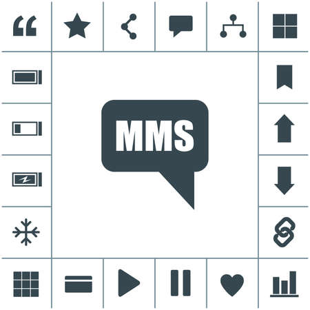 MMS cell phone text message flat design illustration. Simple vector icon.のイラスト素材