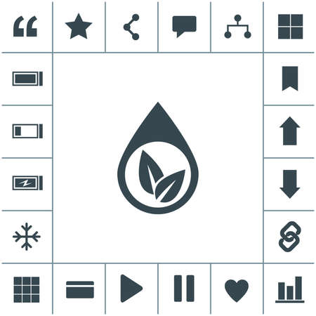 Eco water drop vector icon. Sprout in drop symbol. Ecological symbol.のイラスト素材