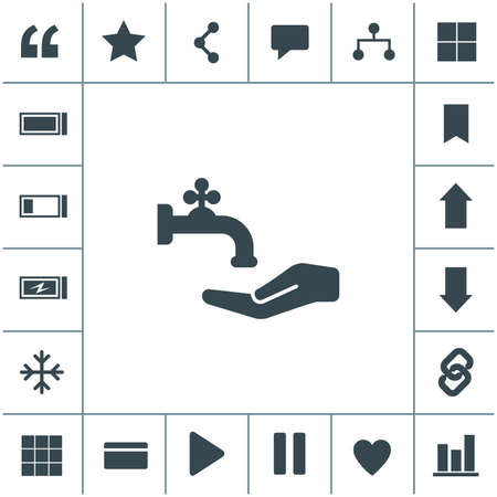 Faucet with hand vector icon. Vector tap symbol.のイラスト素材