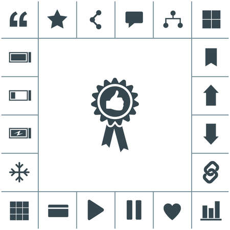 Badge with thumbs up vector icon.のイラスト素材