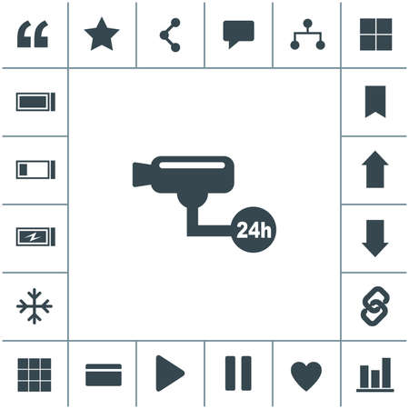Surveillance camera (CCTV). Warning vector icon.のイラスト素材