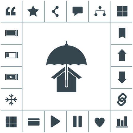 House with umbrella vector icon. Real estate symbol.のイラスト素材