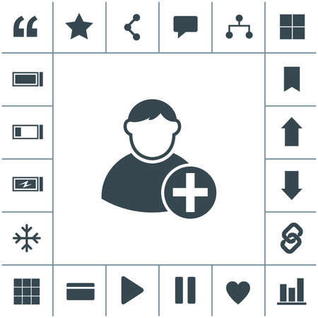 Vector icon of add friend contact. Add user sign icon. Avatar icon.のイラスト素材