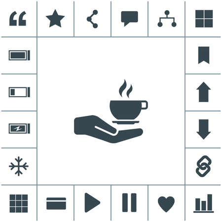 Hand with coffee cup vector icon.のイラスト素材