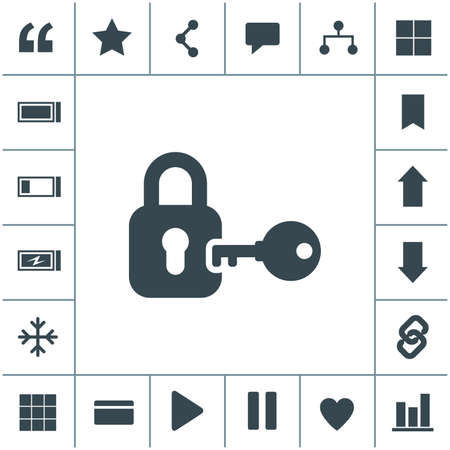 Lock and key vector icon.のイラスト素材