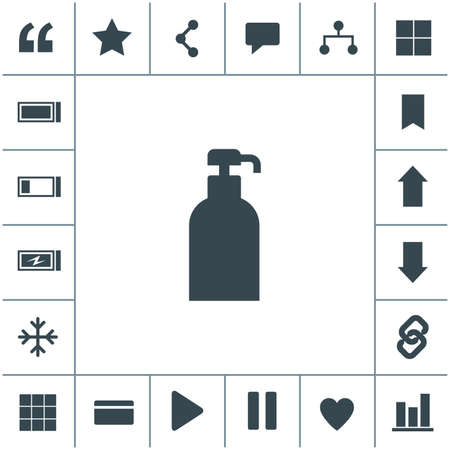 Gel, foam or liquid soap dispenser pump plastic bottle. Vector icon.のイラスト素材