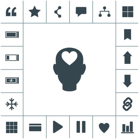 Human head with heart vector icon.のイラスト素材