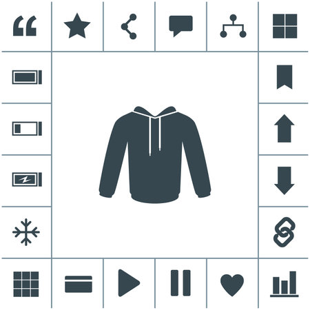 Men's hooded sweatshirt vector icon. Raglan icon.のイラスト素材