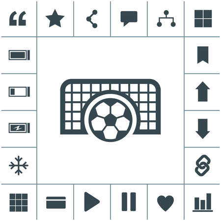 Football gate and ball vector icon. Soccer Sport goalkeeper symbol.のイラスト素材