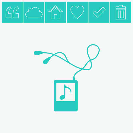 Portable music device icon.のイラスト素材