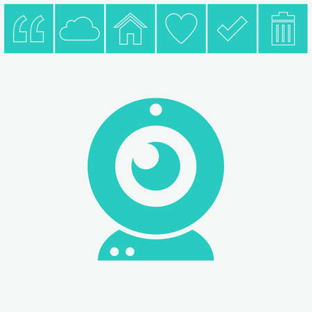 Webcam vector icon. Camera chat symbol.のイラスト素材