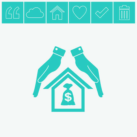 Protection and mortgage vector icon.のイラスト素材