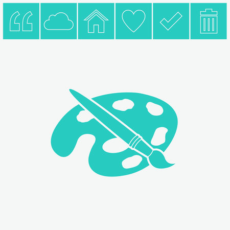 Paint brush with palette vector icon.のイラスト素材