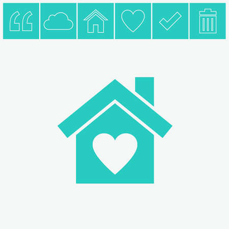 House with heart vector icon.のイラスト素材