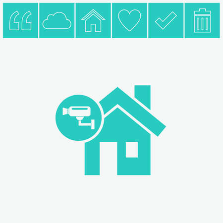 House with camera vector icon.のイラスト素材