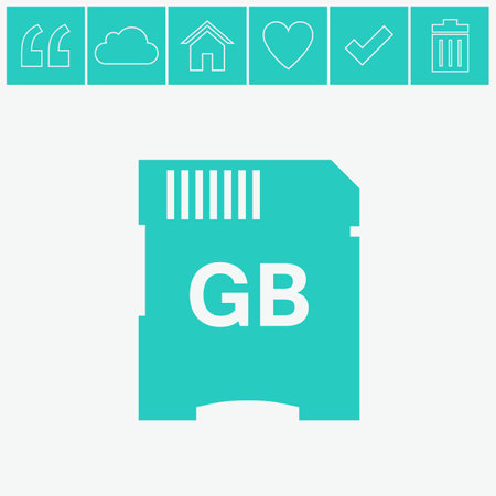 SD, memory card vector icon.