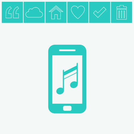 Smartphone with music symbol vector icon.のイラスト素材